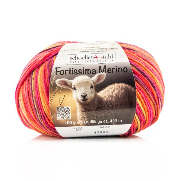 Пряжа Austermann (Аустерманн) Fortissima Merino 4-fach / уп.5 мот. по 100 г, 420 м, 93042-0103