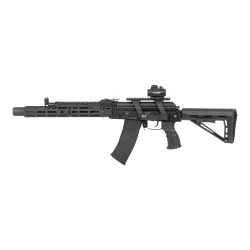 Коллиматор Target Optic 1x20, Weaver, красная марка, точка 2 MOA, проставка - общий вид сбоку на карабине