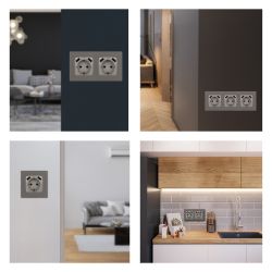Розетка ЭРА Серия 12 12-4109-16 2P+E 16A-250В шторками с 2xUSB 5В-3А титан | Эра 12