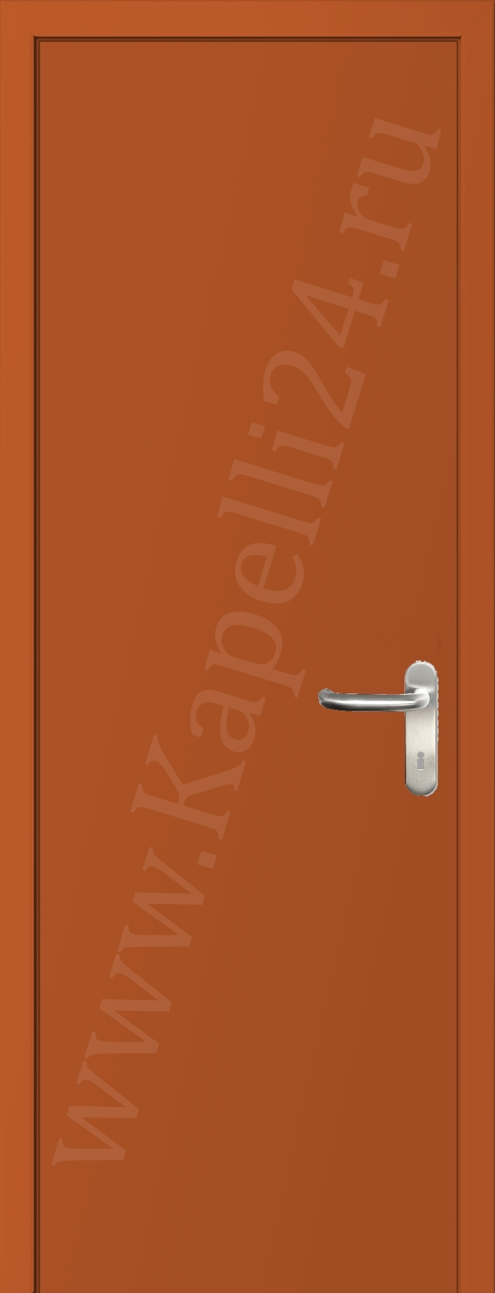 Дверь влагостойкая пластиковая KAPELLI multicolor ДГ RAL 2010 Сигнальный оранжевый + коробка