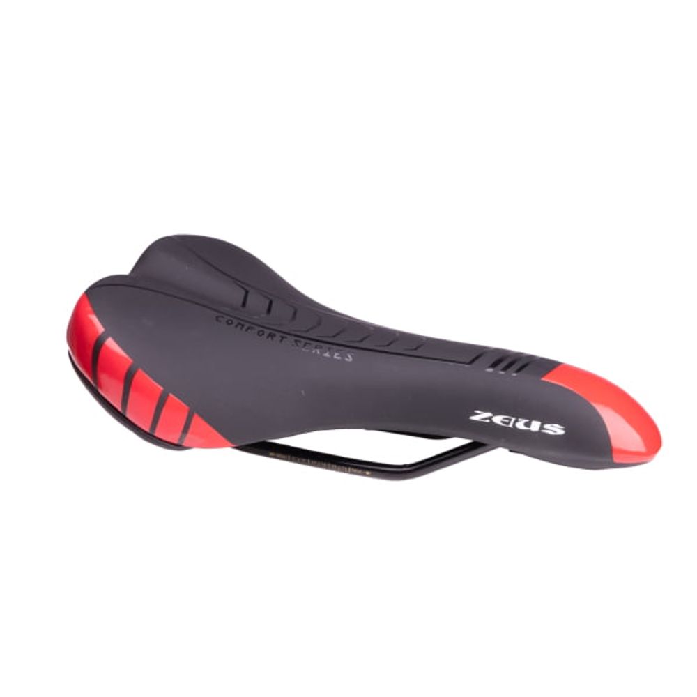 Седло вело ZEUS Z-6300 MTB Sport 280*140mm,рельсы сталь,анатомическое,черное,370гр