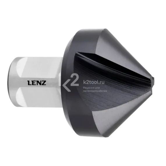 Зенковка по металлу LENZ 90° с покрытием TiAlN, 25 мм, HSS-XE, Weldon 19, арт. LZSK-025 F