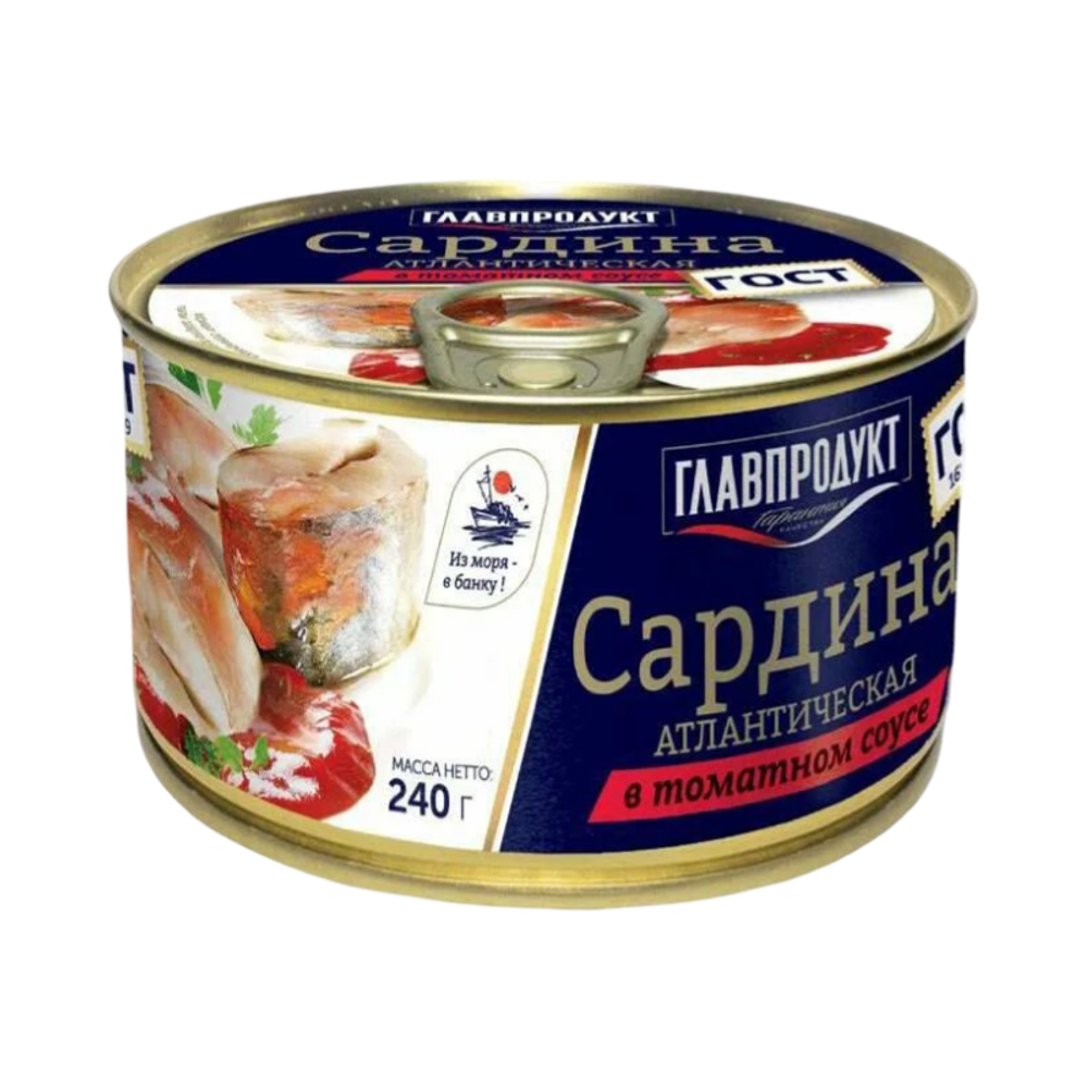 Сардина "ГОСТ" в томатном соусе 240г Г.П.№5