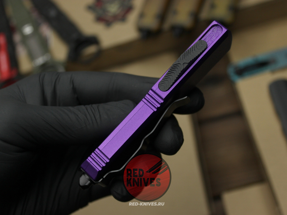 Нож Microtech UTX-85 A+++ Standard S/E PURPLE - фиолетовая рукоять, черный клинок