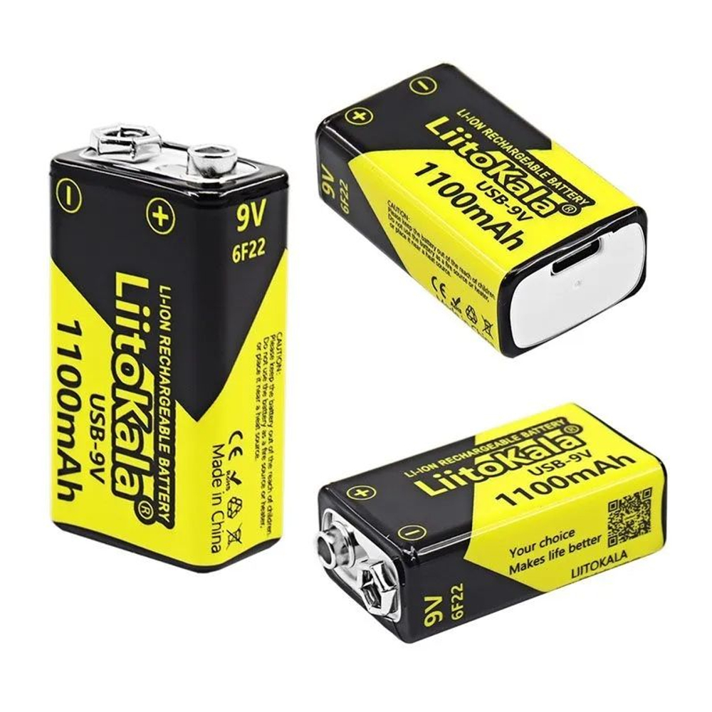 Аккумулятор Liitokala LII-USB-9V 1100mah Li-ion