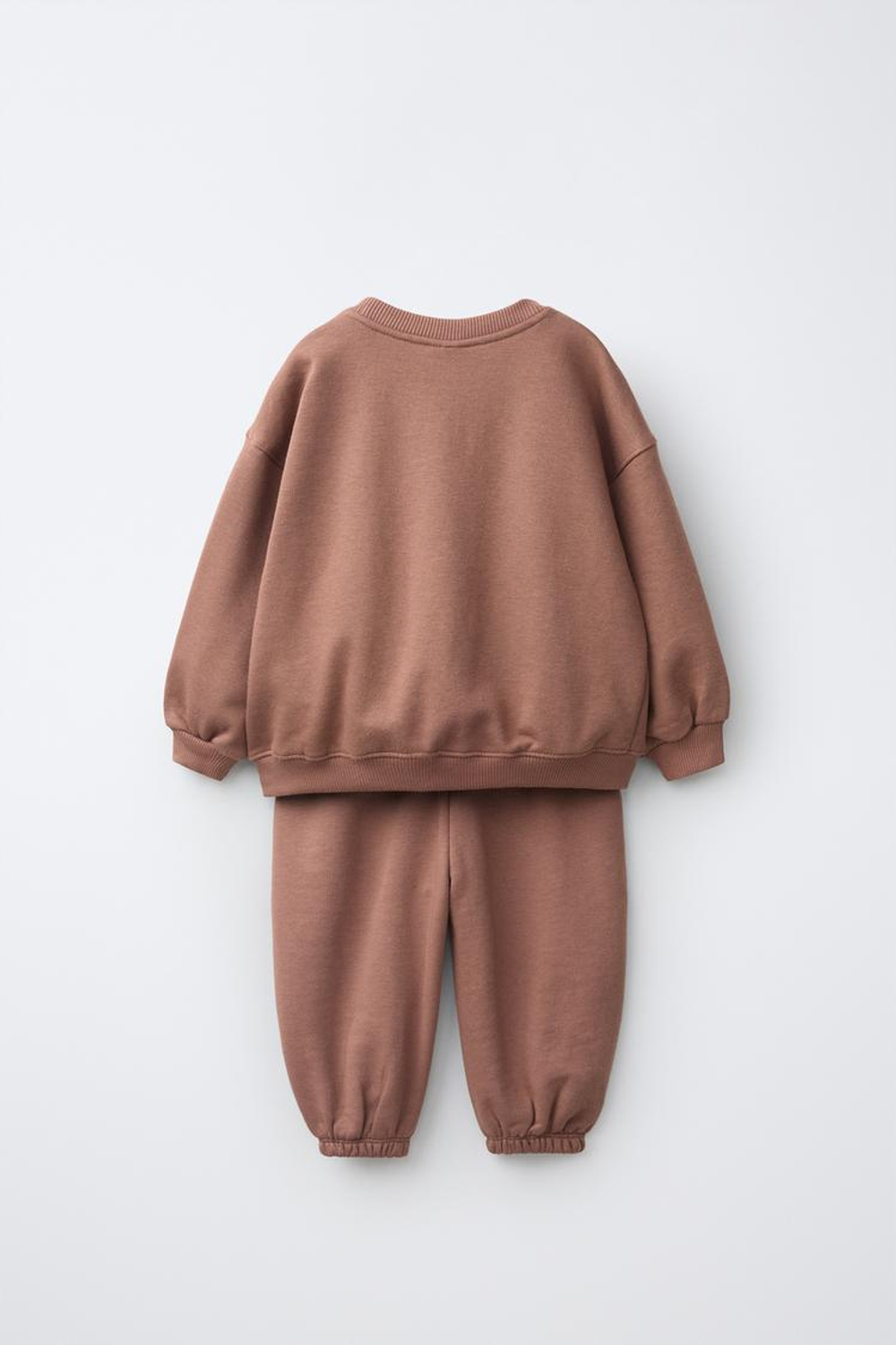 ZARA КОМПЛЕКТ ИЗ ТОЛСТОВКИ И БРЮК-ДЖОГГЕРОВ, ПУДРОВО-РОЗОВЫЙ
