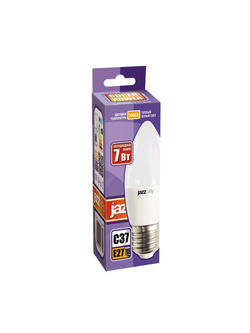 Лампа светодиодная PLED-SP 7Вт C37 свеча 3000К тепл. бел. E27 530лм 230В JazzWay 1027825-2