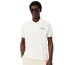Теннисное поло Lacoste Classic Fit Graphic Branding - flour