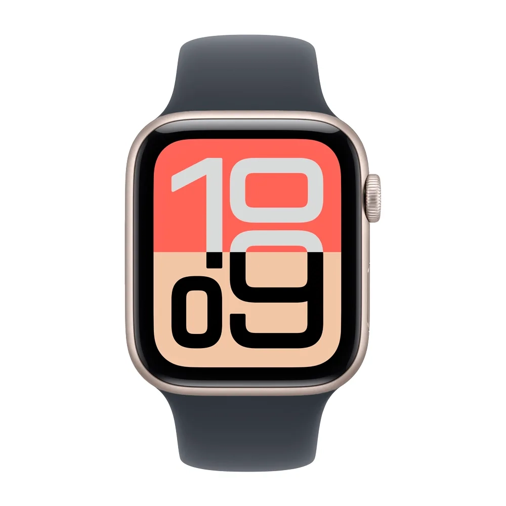 Умные часы Apple Watch SE 3 (2025) GPS, 44mm, Starlight Aluminium Case with Midnight Sport Band, S/M