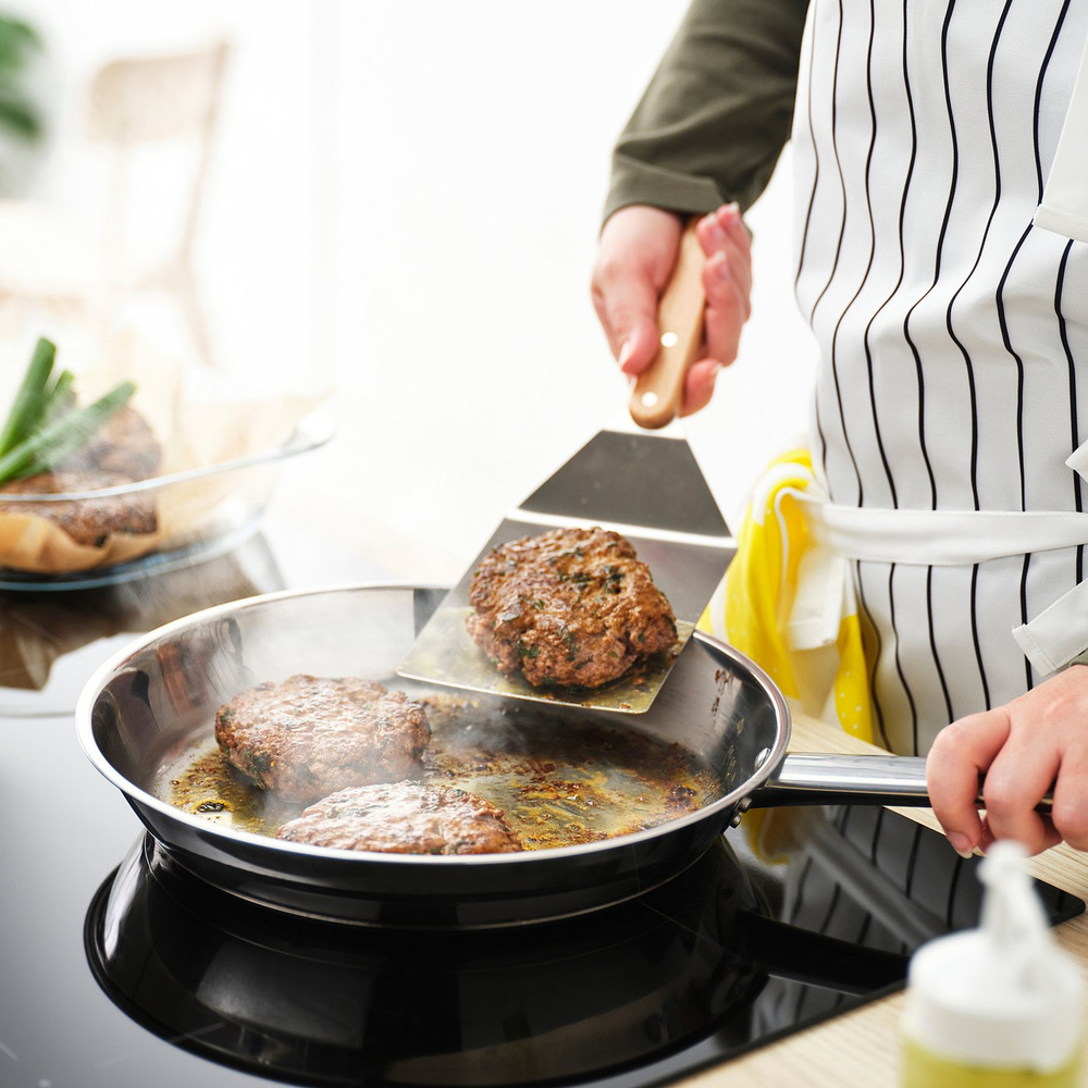 IKEA GRILLTIDER  (ИКЕА ГРИЛЛТИДЕР)  -  Лопатка для гамбургеров - нержавеющая сталь/бук 30 см