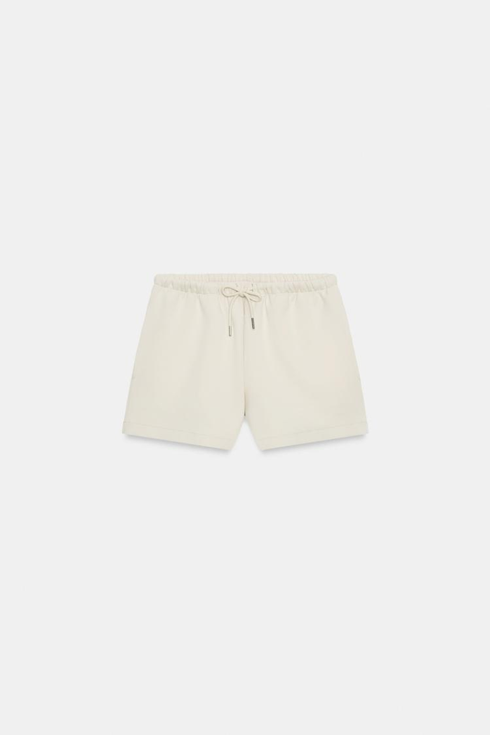 ZARA КОРОТКИЕ ШОРТЫ INTERLOCK, ПЕСОЧНЫЙ