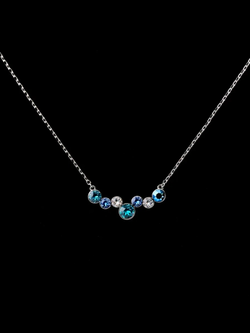 Колье-дуга Эльза с синими кристаллами Swarovski