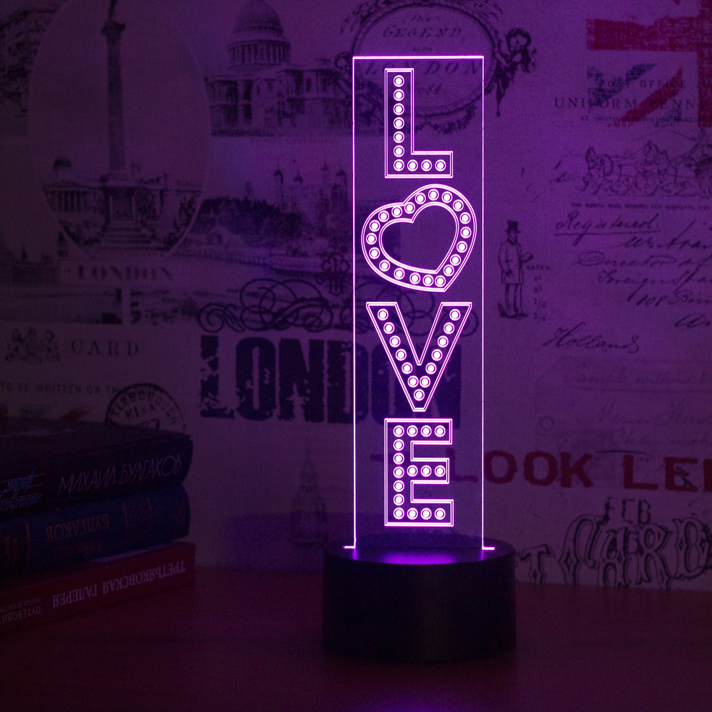 3Д - Светильник "Love"