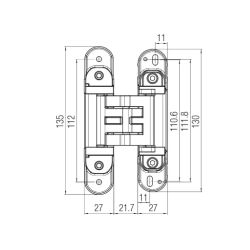 Петля скрытая KRONA KOBLENZ KUBICA K2760 60кг WH белый
