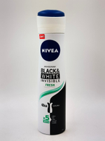 Антиперсперант спрей  NIVEA Black & White Invisible Fresh Spray, 48 часа, 150 мл (Германия)