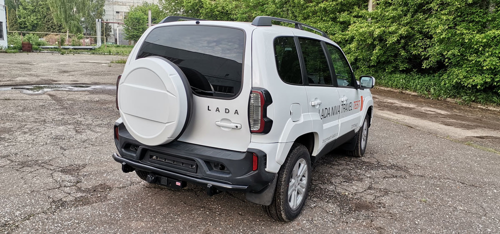 Бампер силовой задний/защита штатного бампера Lada Niva Travel с возможностью установки фаркопа РИФ