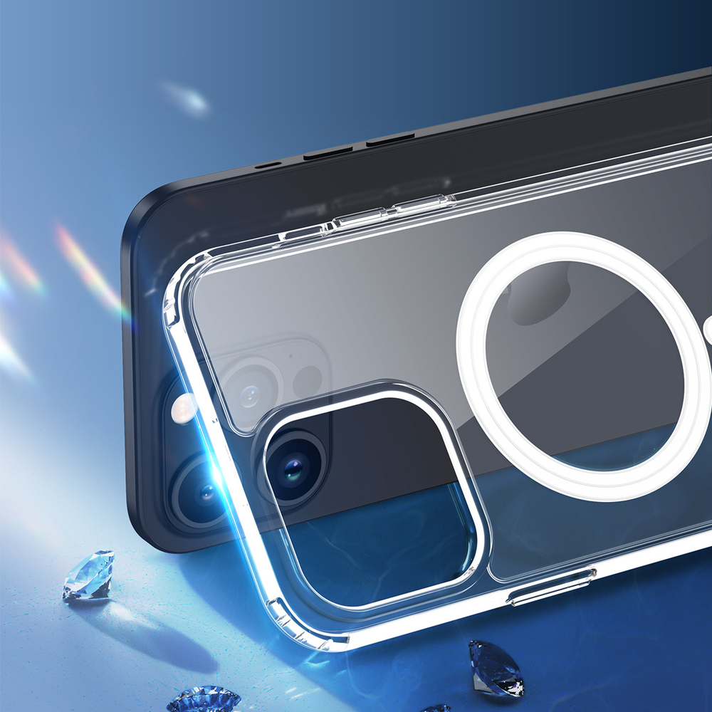 Усиленный прозрачный чехол с поддержкой MagSafe от Dux Ducis для iPhone 15 Pro Max, серия Clin Mag Series Case