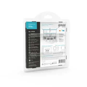 Лента  в комплекте LED 5050/60 12V 10W/m 700lm/m 4000K 10mm IP20 1m 1/100 BT034 Basic Gauss