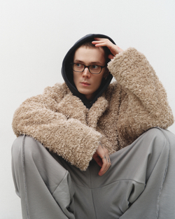 Faux Fur Jacket Beige