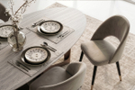 Стул Garda Decor велюр серо-бежевый 51*56*84 см, наконечники мат.золото