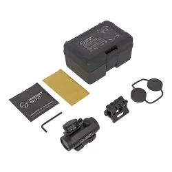 Коллиматор Target Optic 1x20, Weaver, красная марка, точка 2 MOA, проставка - комплект поставки и кейс