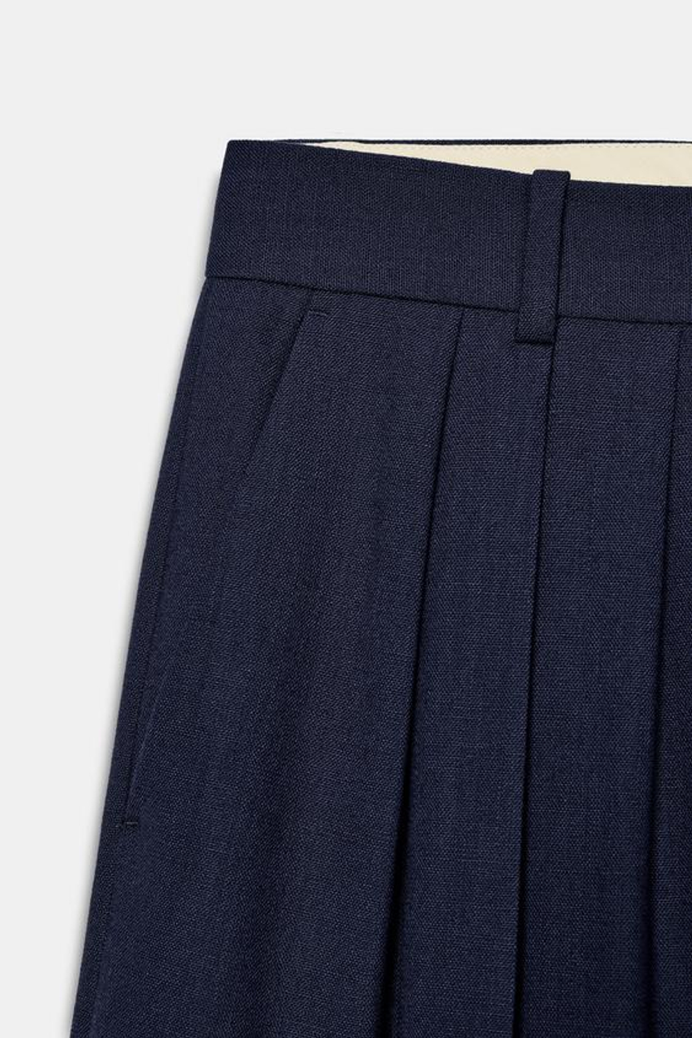ZARA ШИРОКИЕ БРЮКИ С ЗАЩИПАМИ — ZW COLLECTION, ЯРКО-СИНИЙ