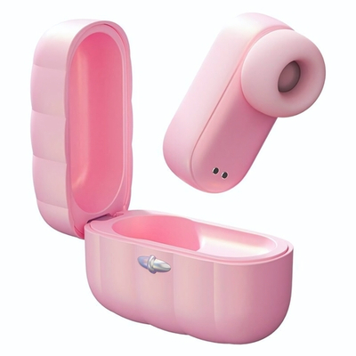 Розовый вакуумный стимулятор клитора Alggie Earphone с управлением через приложение (Цвет: розовый)