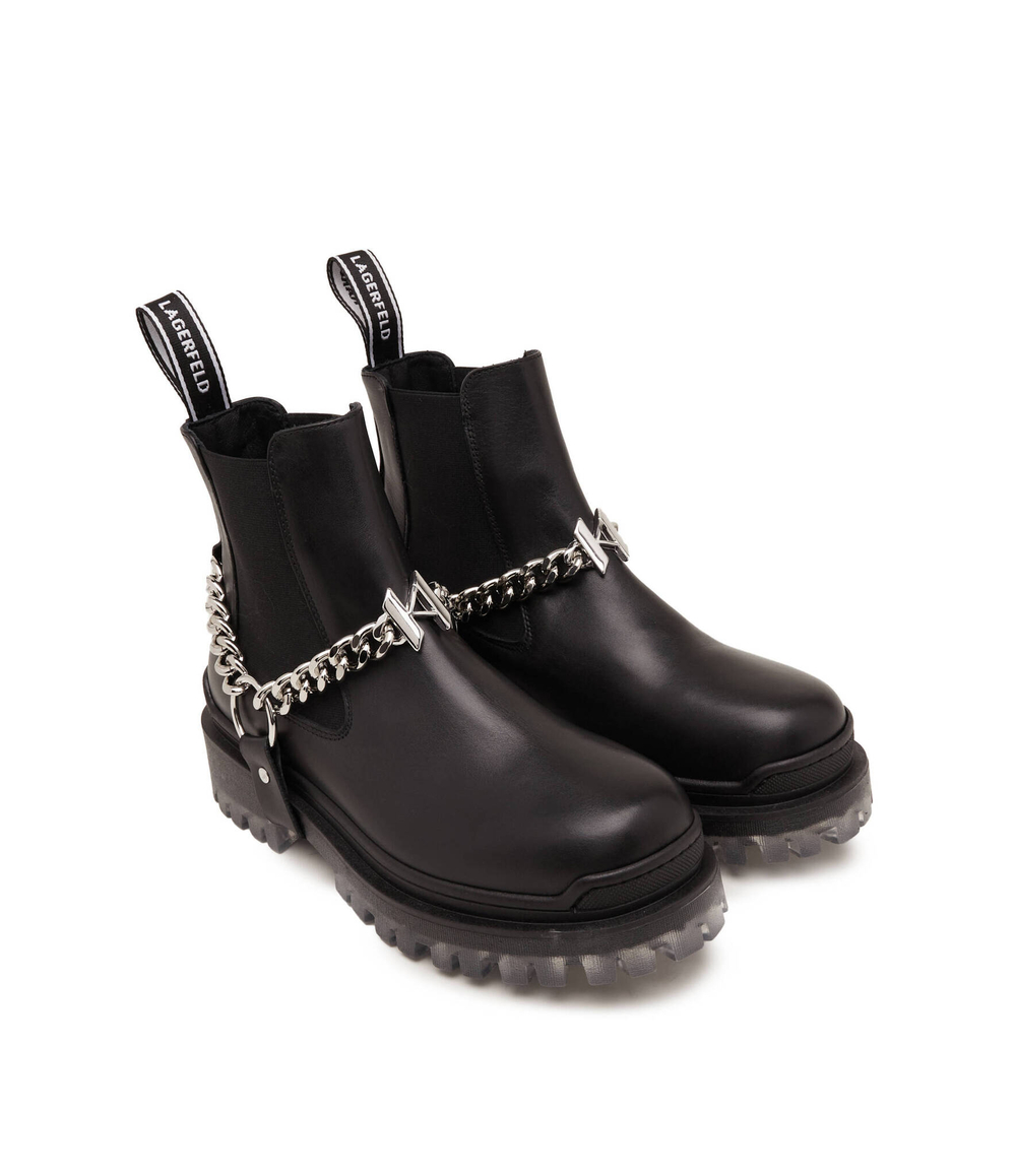 Кожаные ботильоны biker ii k-chain gore Karl Lagerfeld - черный(KL41645)