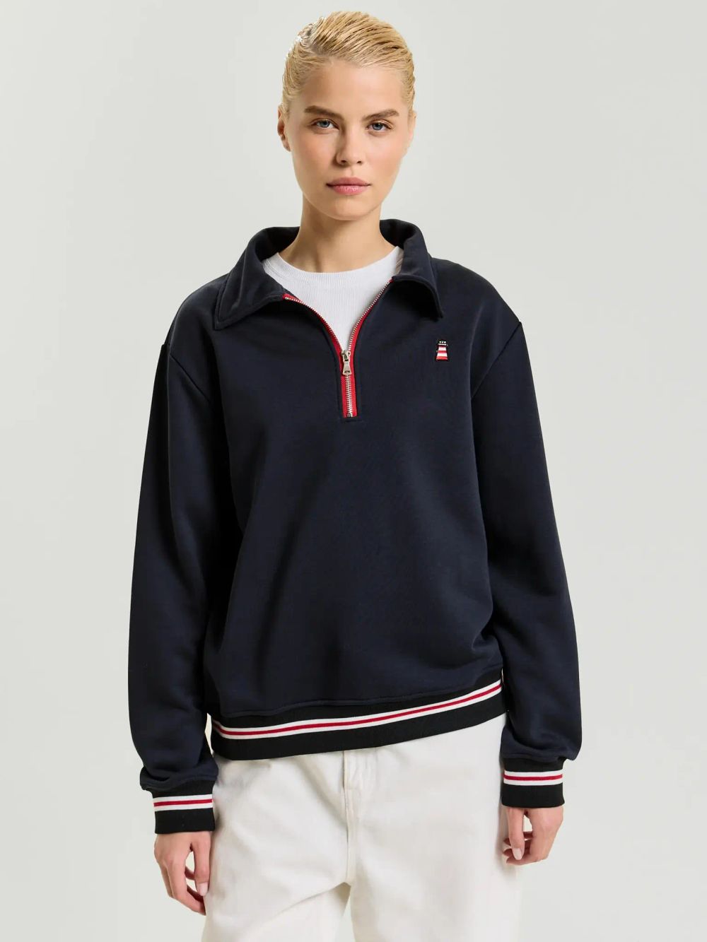 Толстовка Half Zip темно-синяя
