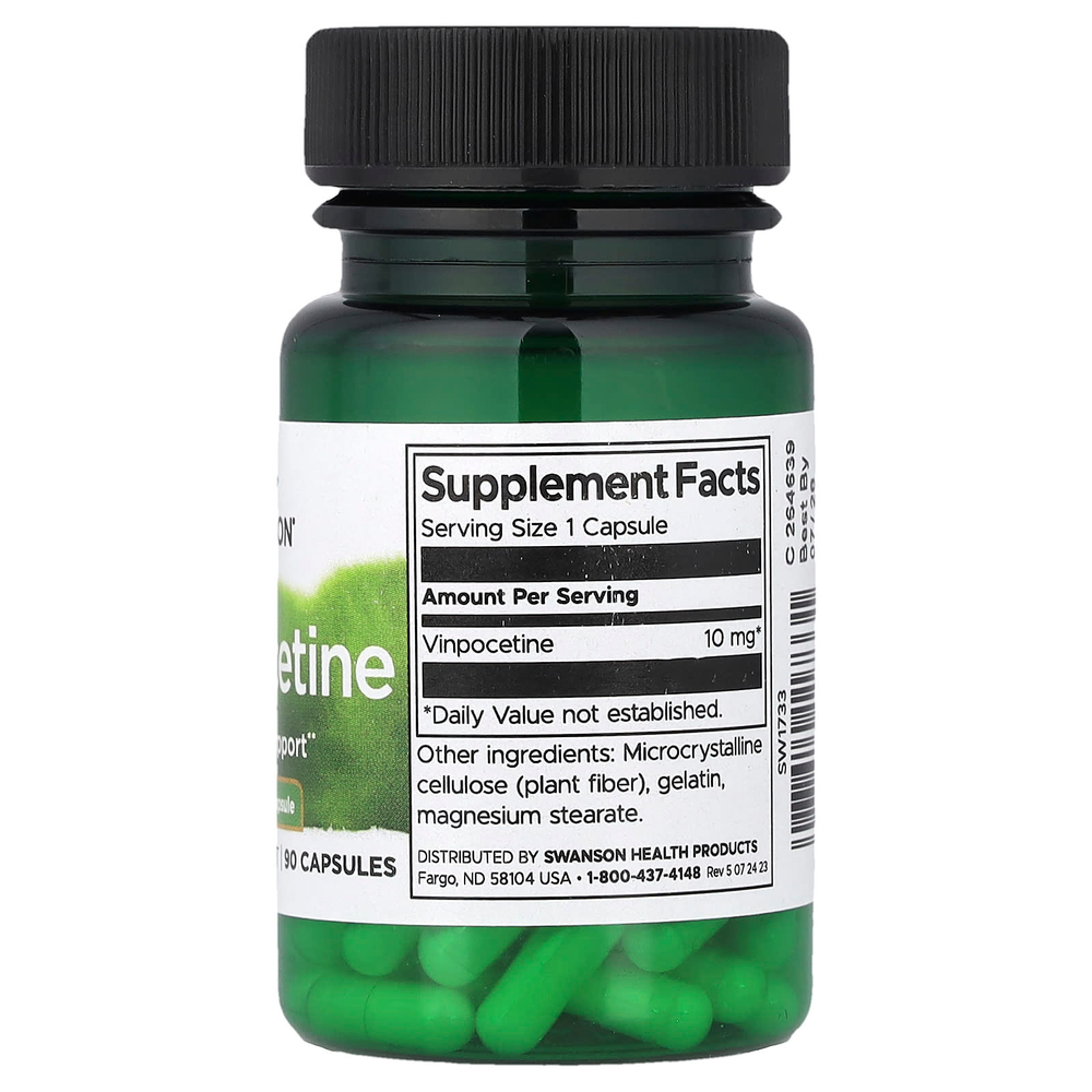 Swanson Vitamins, Винпоцетин, 10 мг, 90 капсул