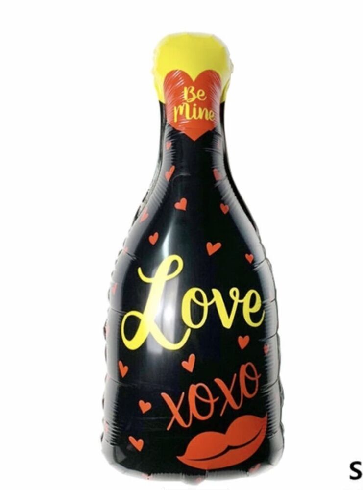 Бутылка F Шампанского, Черная, LOVE