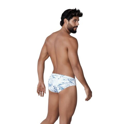 Белые мужские плавки с растительным принтом Fresh Swimsuit Brief (Размер: XL) (Цвет: белый)