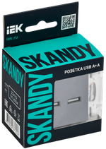 SKANDY Розетка USB A+A 3,1А SK-R15Gr серый IEK