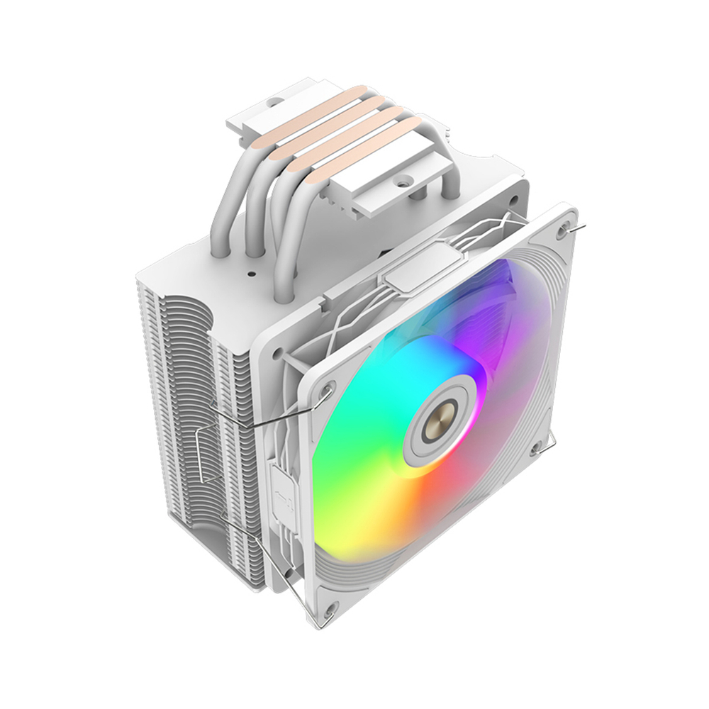 Кулер для CPU Alseye N120, 1х120мм, 4-pin, Al+Cu, белый/ARGB, 800-1800rpm, 73.9CFM, 33.2дБ, 4-PIPE(прямой контакт), TDP 180Вт, INTEL 1700/1200/115x/1366, AMD AM5/AM4/AM3 (AS.01.05.0013)