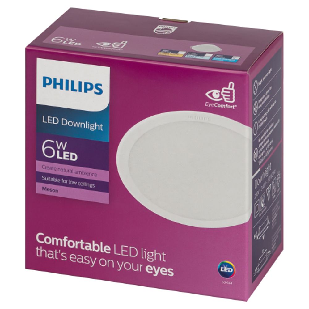 Светильник светодиодный встраиваемый Philips 915005746101 MESON 6Вт 6500K 220-240В D80 | Встраиваемые LED светильники