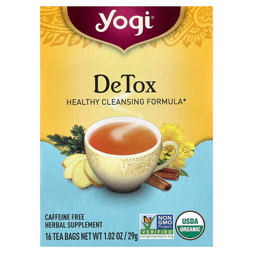 Yogi Tea, DeTox, без кофеина, 16 чайных пакетиков, 29 г (1,02 унции)