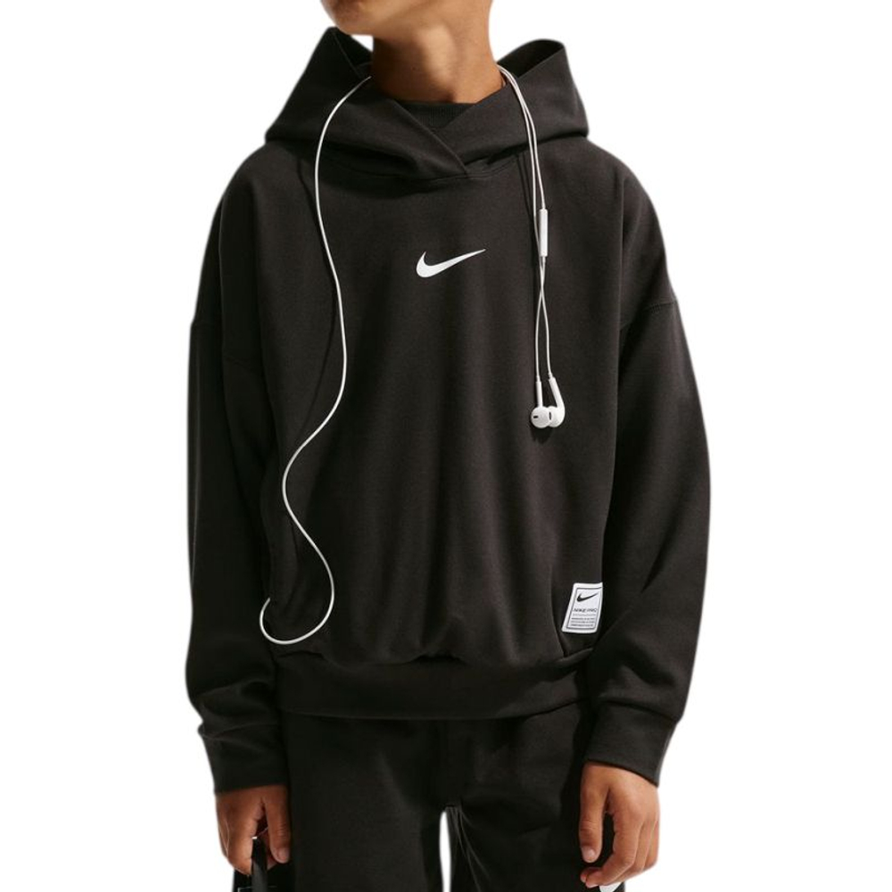 Детская толстовка Nike Kids Pro Dri-Fit Fleece Pullover — black/white
