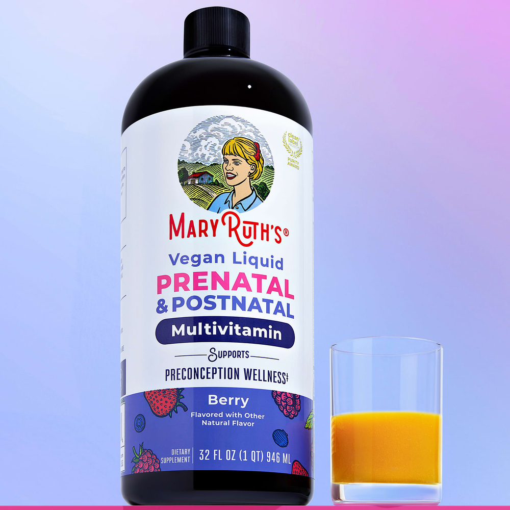 MaryRuth's, веганские жидкие мультивитамины для пренатального и послеродового периодов, со вкусом ягод, 946 мл (32 жидк. унции)