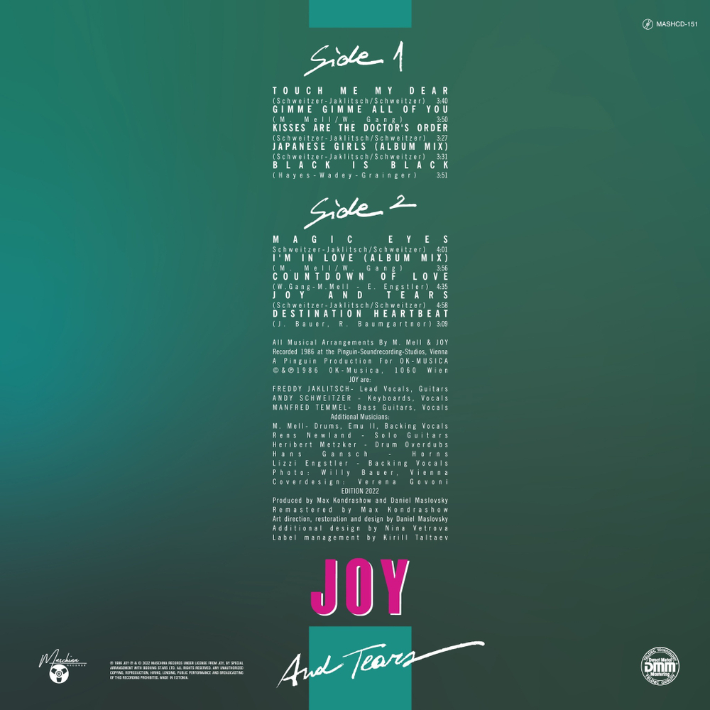 LP: Joy — «Joy And Tears» (1987/2022) [Black Vinyl]