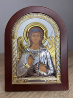 Ангел Хранитель, икона арочная, красное дерево 150х200