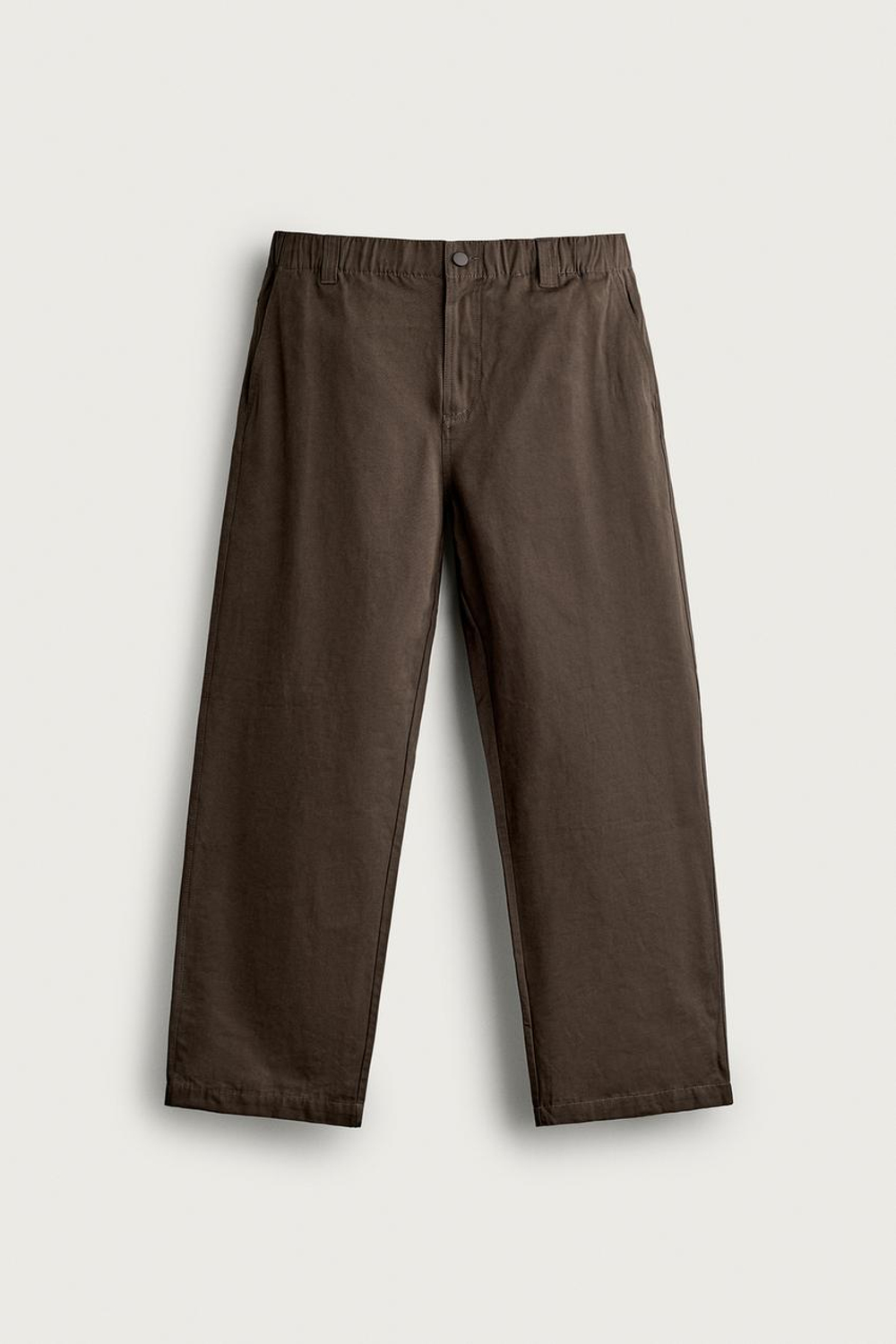 ZARA МЯГКИЕ БРЮКИ RELAXED FIT, КОРИЧНЕВЫЙ
