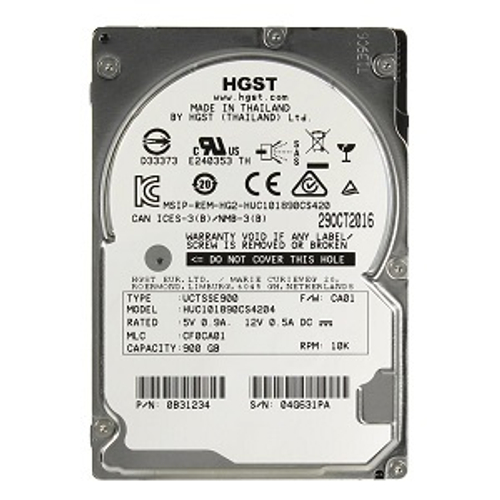 Жесткий диск HDD 2.5" 900Gb, SAS, HGST, 10000rpm, 128Mb, Ultrastar C10K1800 (HUC101890CS4204)