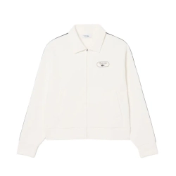 Женская Кофта теннисная Lacoste Tennis Heritage Zipped Badge Accent - white/navy blue