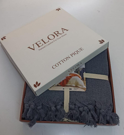Velora Home Плед LUX Однотонный-2 темно-серый цвет 200х230 100% Хлопок