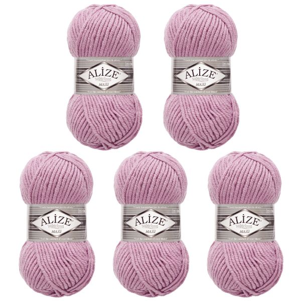 Пряжа Alize (Ализе) Superlana Maxi / уп.5 мот. по 100 г, 100 м, 505 пепельно-сиреневый, 364131-139