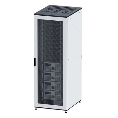 Собранный напольный 19" IT-CQE, 42U 600х1000 двери стекло/сплошная, RAL7011/7035