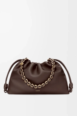 Loewe Большая сумка Flamenco из мягкой кожи ягненка наппа, темно-каштановый