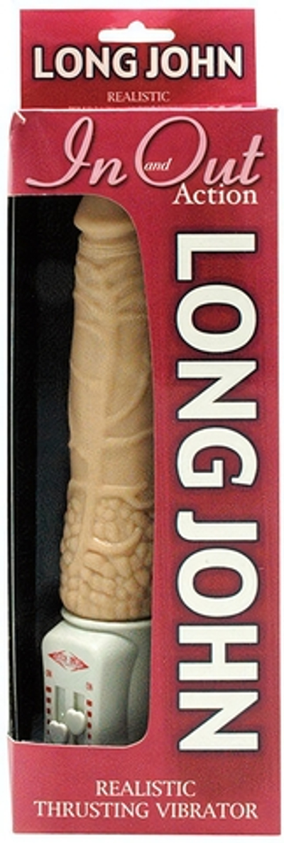 Фрикционный вибрирующий фаллос Long John Vibrator (5 скоростей , 26,5 см, телесный) (Цвет: телесный)