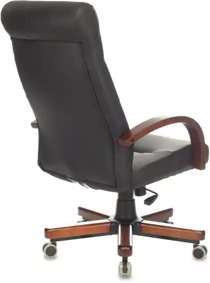 Кресло руководителя Бюрократ T-9928WALNUT/ECO черный экокожа крестов. металл/дерево