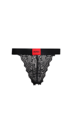 Кружевное бразильские трусики lace Hugo Bodywear - черный(50502787)